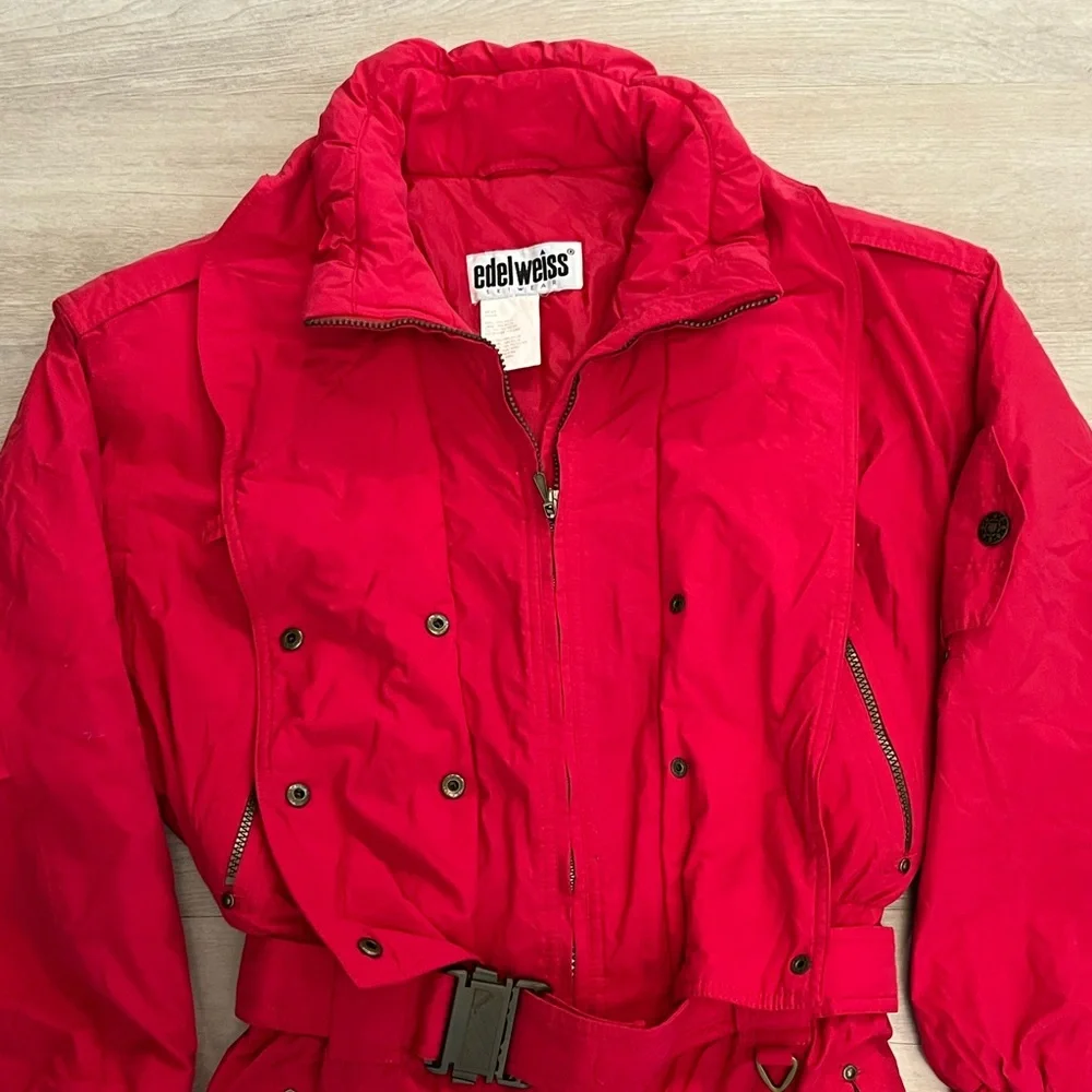 Vintage Edelweiss Red One Piece Snowsuit Snow Bib Apres Ski Suit
Women’s Size M - Picture 5 of 10